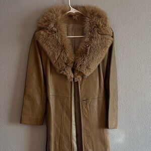 Peter Caruso fur-trimmed leather jacket
